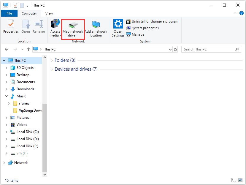 select Map network drive