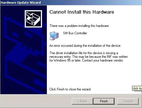 Cannot Install SM Bus Controller driver