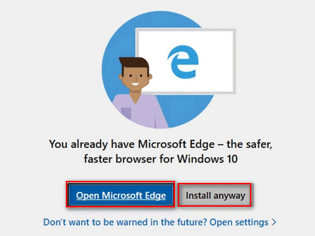 interruption window pops up