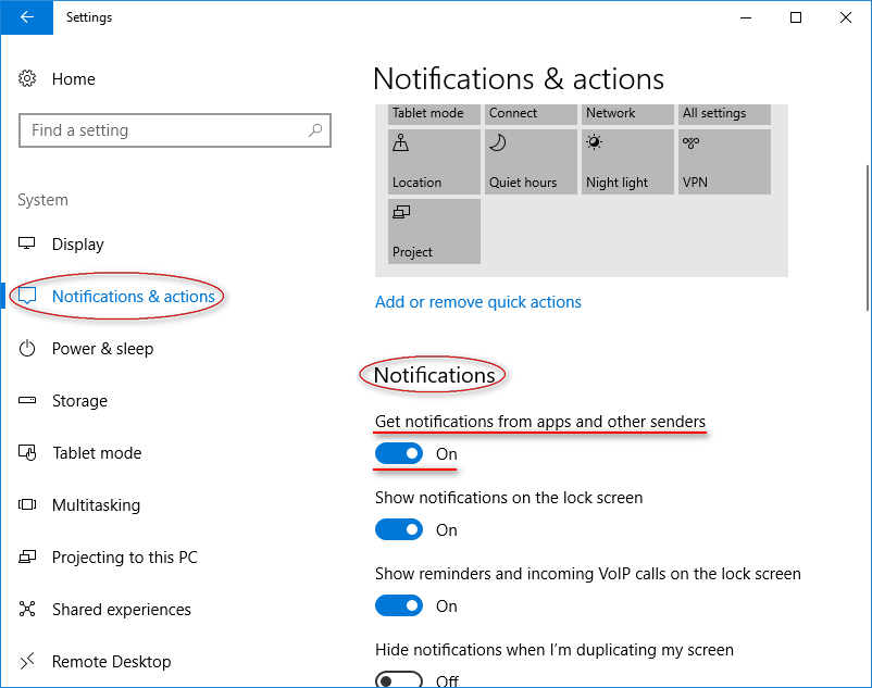 get notifications from apps and other senders