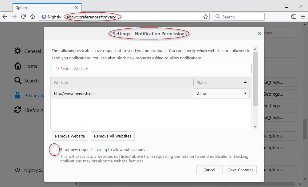 manage permissions for individual sites