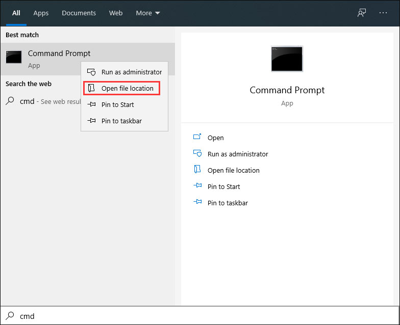 choose Open file location