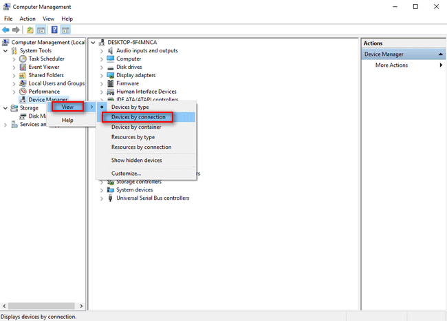choose View and Device by connection