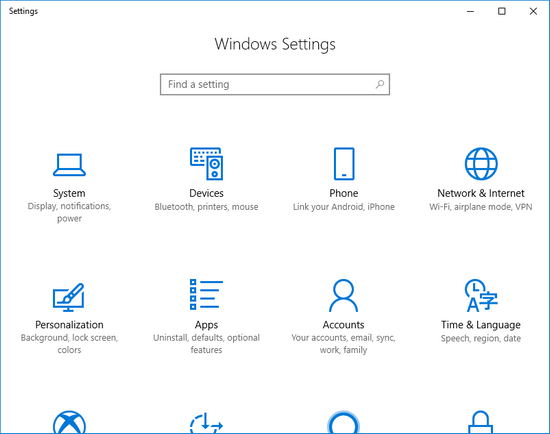 Windows Settings