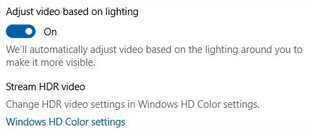 Adjust video based on lighting