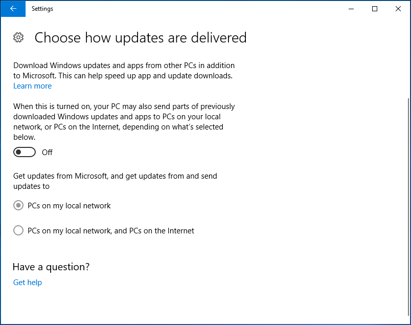 choose how updates are delivered
