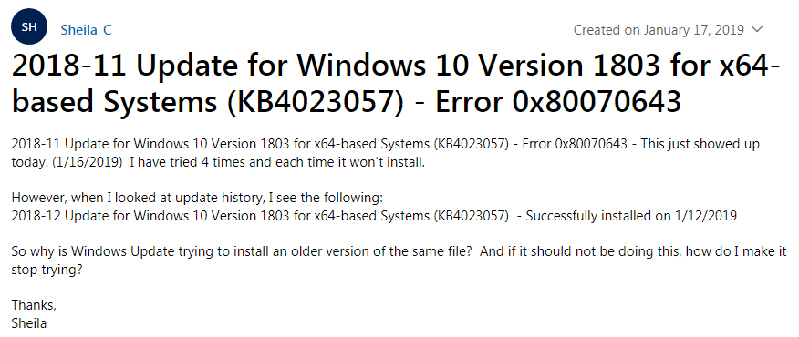 issue on Windows answers