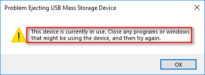 Problem Ejecting USB Mass Storage Device