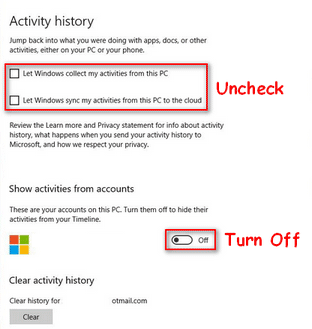 disable Windows 10 Timeline