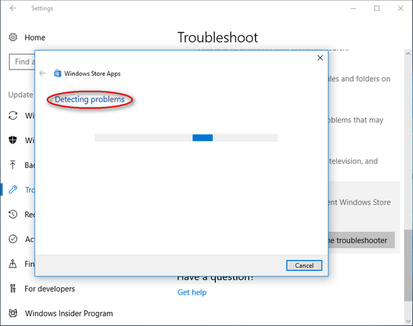 Detecting problems
