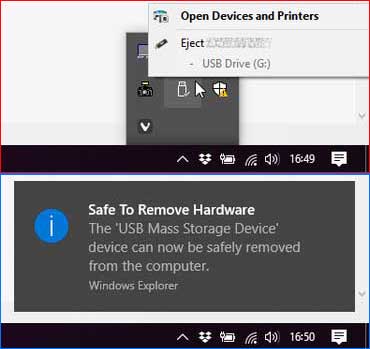remove USB devices safely
