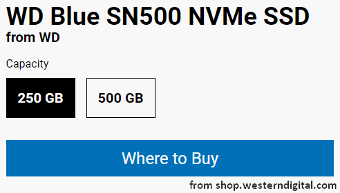 WD Blue SN500