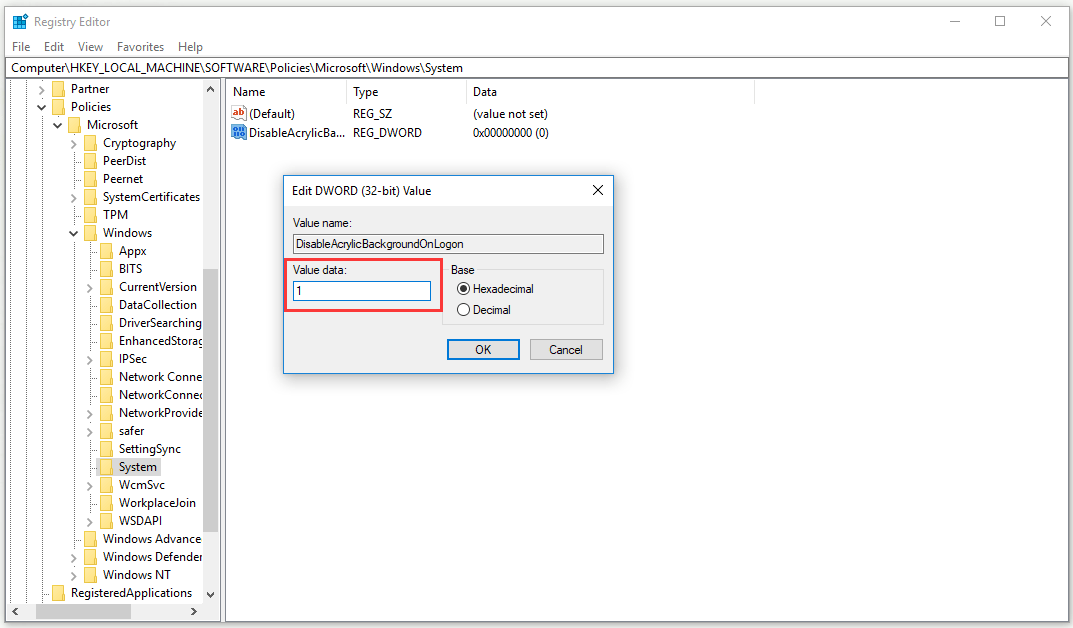 change the value data