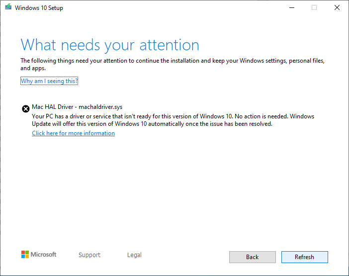 Microsoft blocks Windows 10 19H1 on older Mac devices