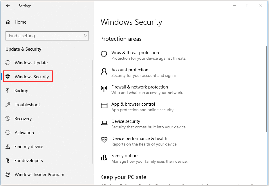 Windows 10 security