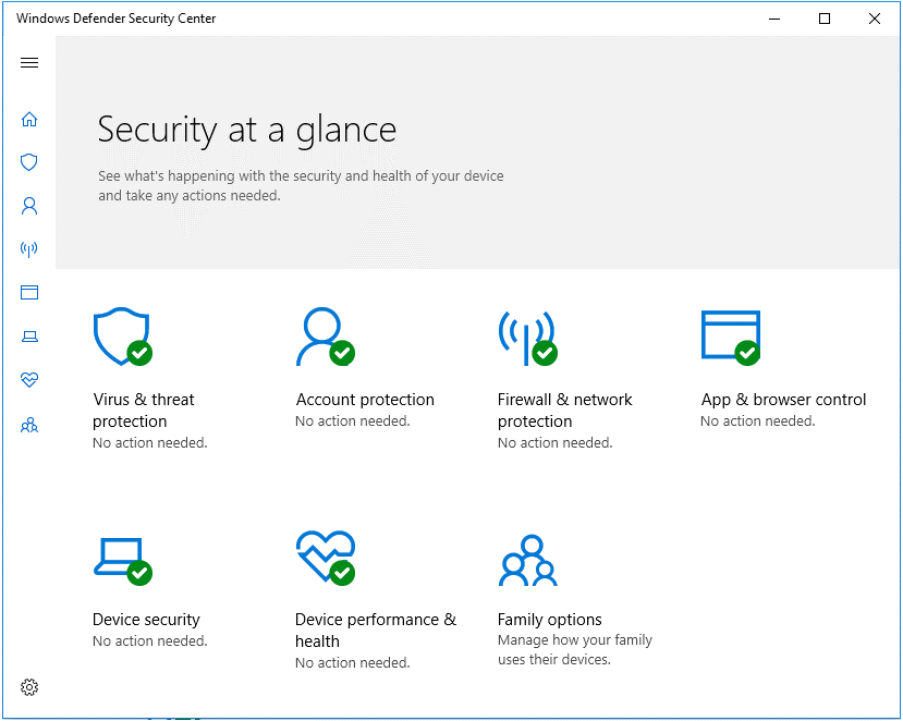 Windows Defender Security Center