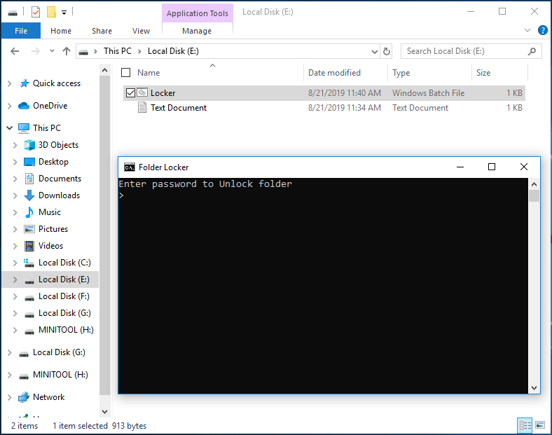 unlock the password protected folder