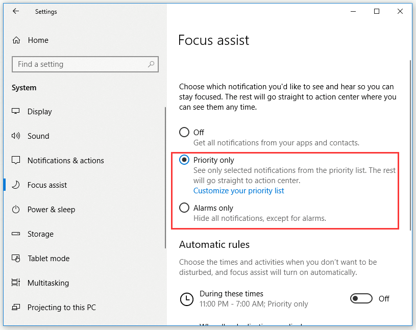 choose which notification you want to see and hear
