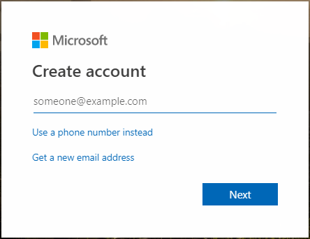 create a Microsoft account