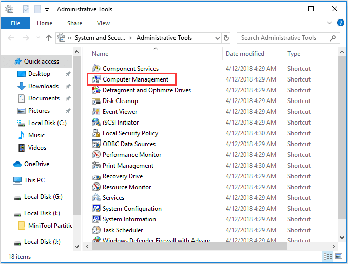 open Computer Management Windows 10