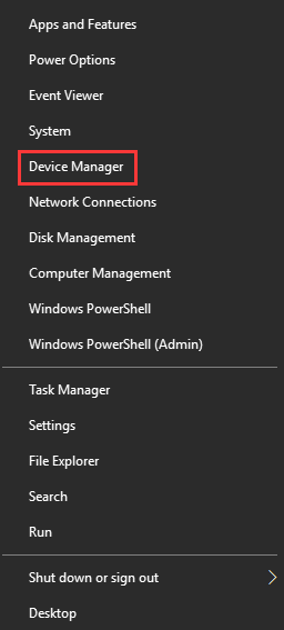 open Device Manager Windows 10