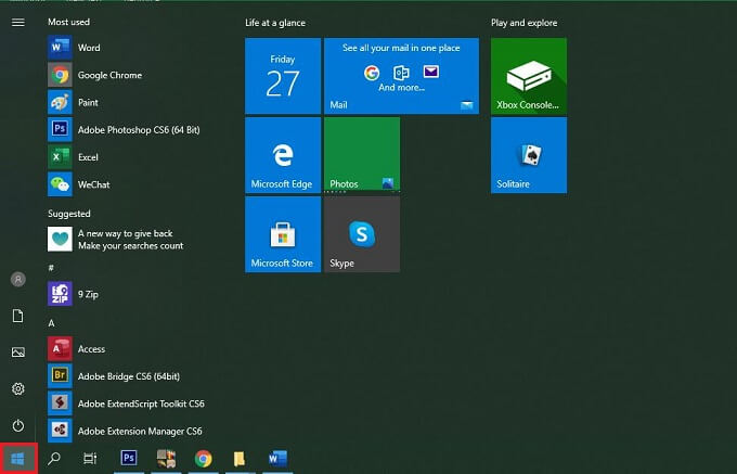image of Start Menu