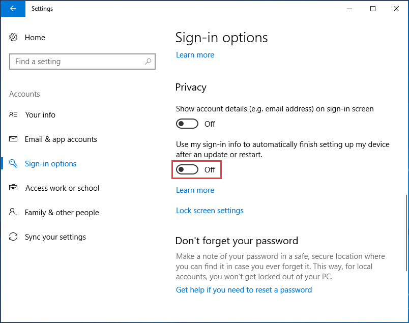 turn off automatic device setup feature
