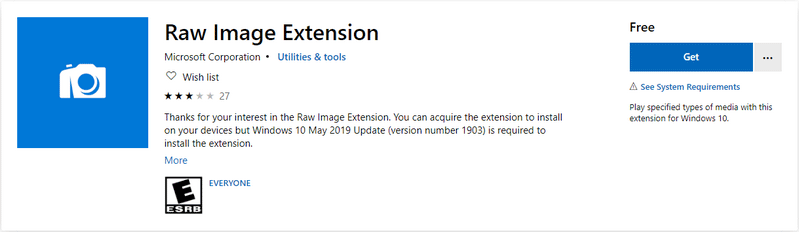 Raw Image Extension
