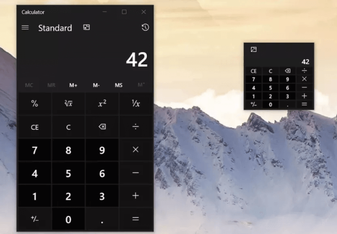 image of Windows 10 calculator