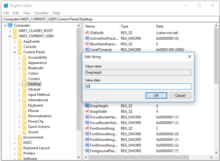 change value data