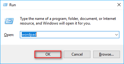 Run dialog window