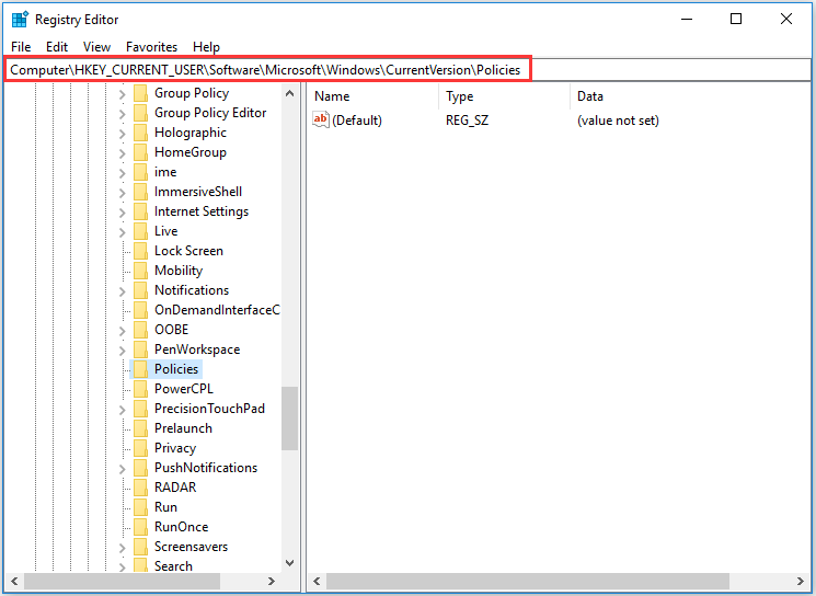 navigate to the policies folder