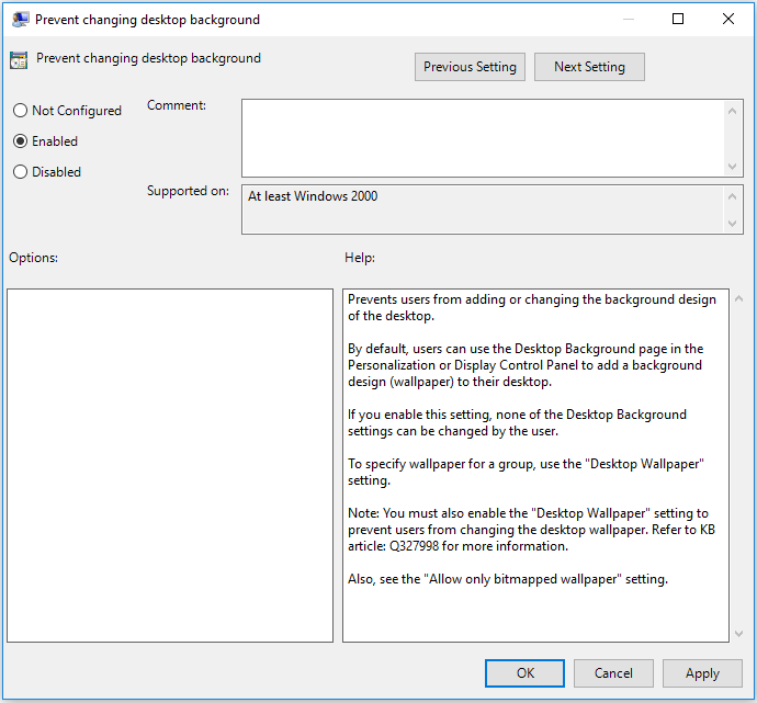 check Enabled to continue
