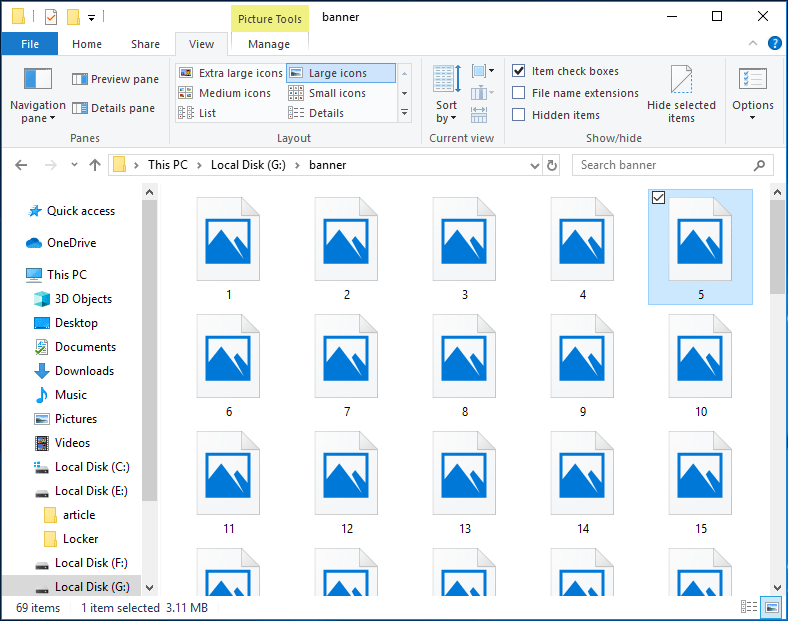 picture thumbnails not showing Windows 10