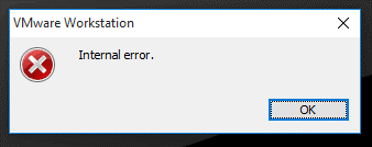 VMware Internal error 