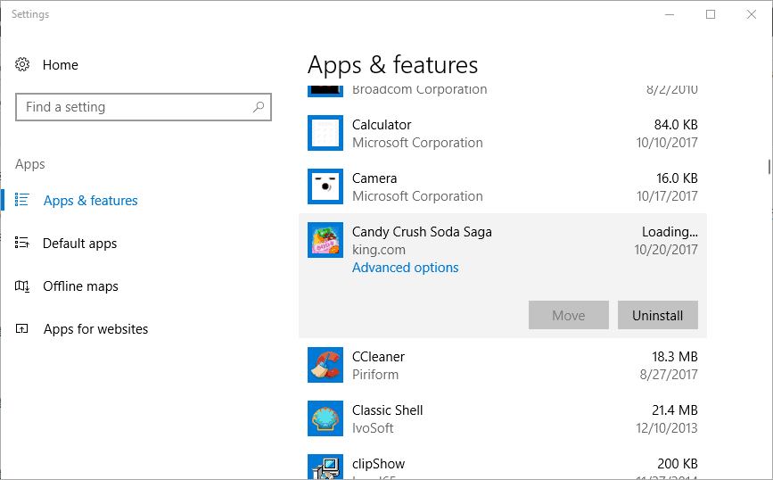 select an app that has a blank Start menu tile