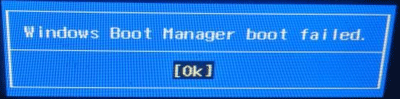 Windows boot manager failed