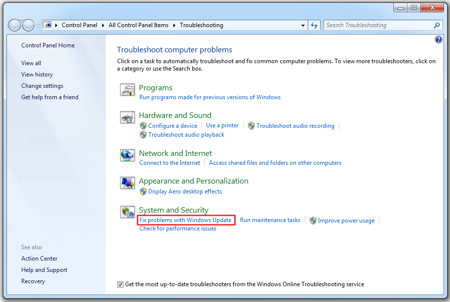 Fix problems with Windows Update