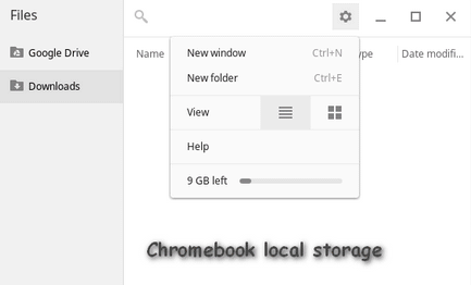 Chromebook local storage