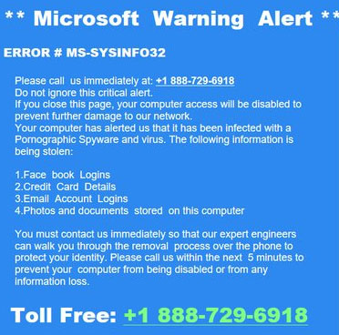 Microsoft Warning Alert