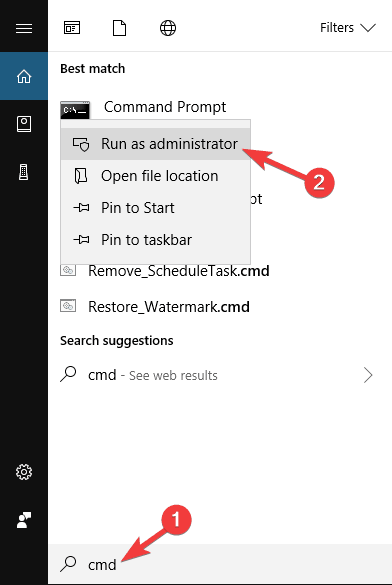 type cmd in the search box