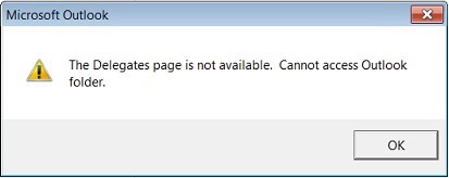 The Delegates page is not available 