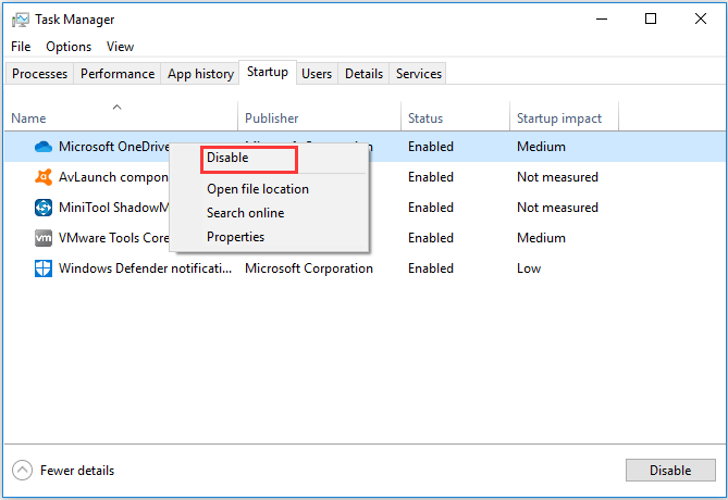 disable the program
