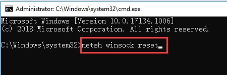 netsh winsock reset Windows 10