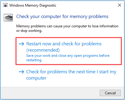 restart now and check for problems