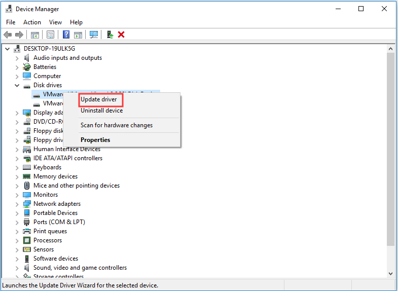 choose Update driver to continue