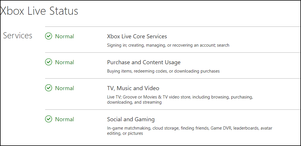 check Xbox Live service