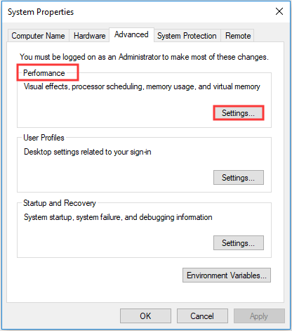 lick Settings to continue