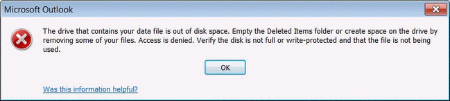 Out of disk space