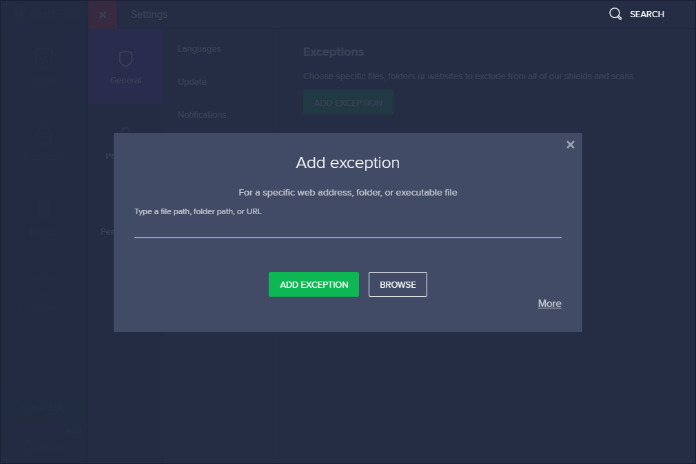 type the file path that you want to add in it